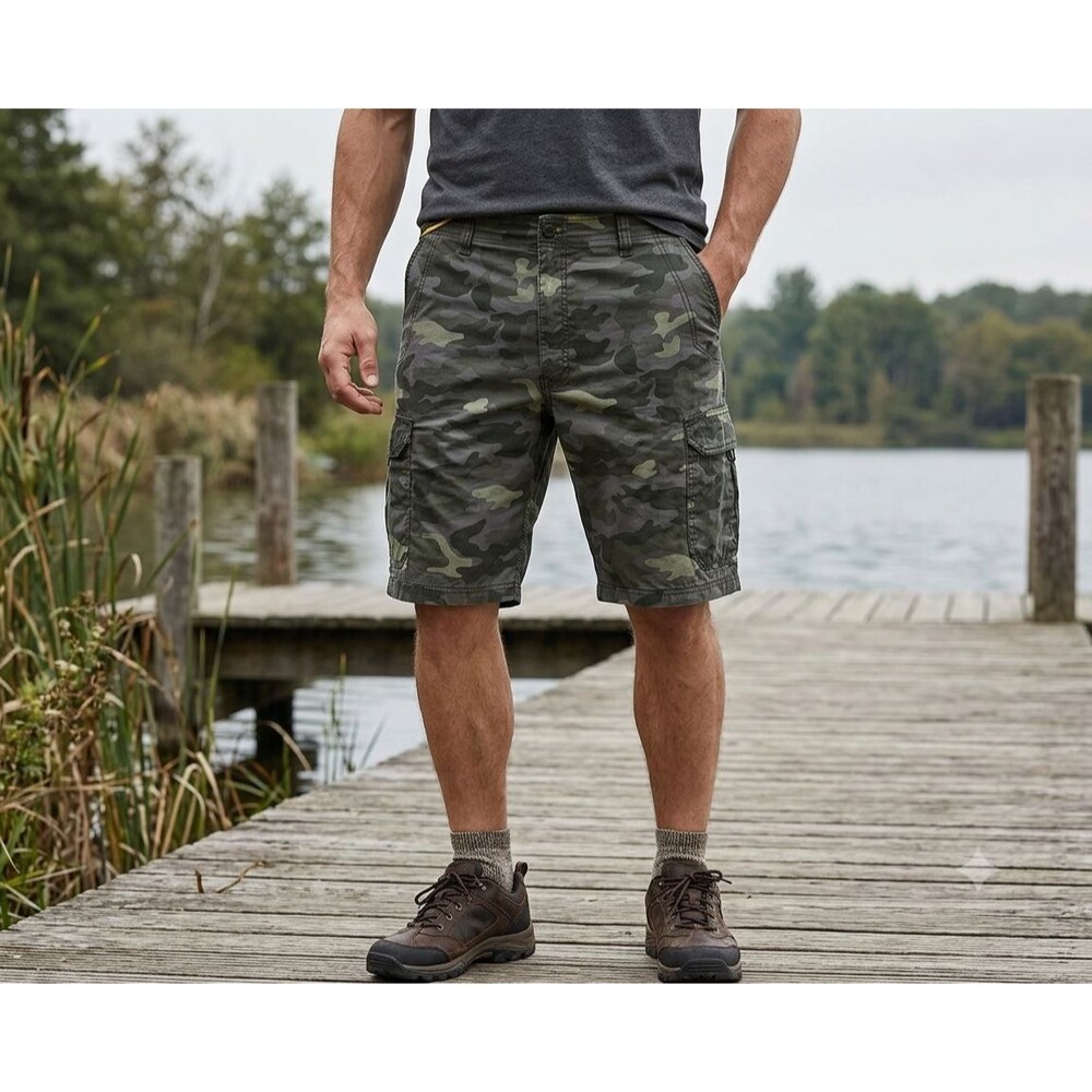 Lee Men’s Extreme Motion Cargo Shorts 38 Camo Performance Series Stretch Utility